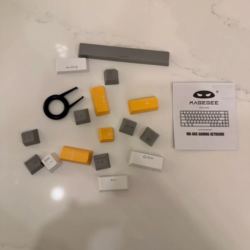 MageGee MK-Box Mechanical Gaming Keyboard – 68 Key – USB – Gray/Yellow